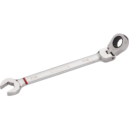 Channellock Standard 7/16 In. 12-Point Ratcheting Flex-Head Wrench 317438